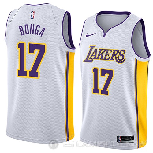 Camiseta Isaac Bonga #17 Los Angeles Lakers Association 2018 Blanco - Haga un click en la imagen para cerrar